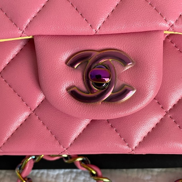 ‼️SOLD‼️Chanel 21S Pink Mini Rectangle Classic - Picture 4 of 12